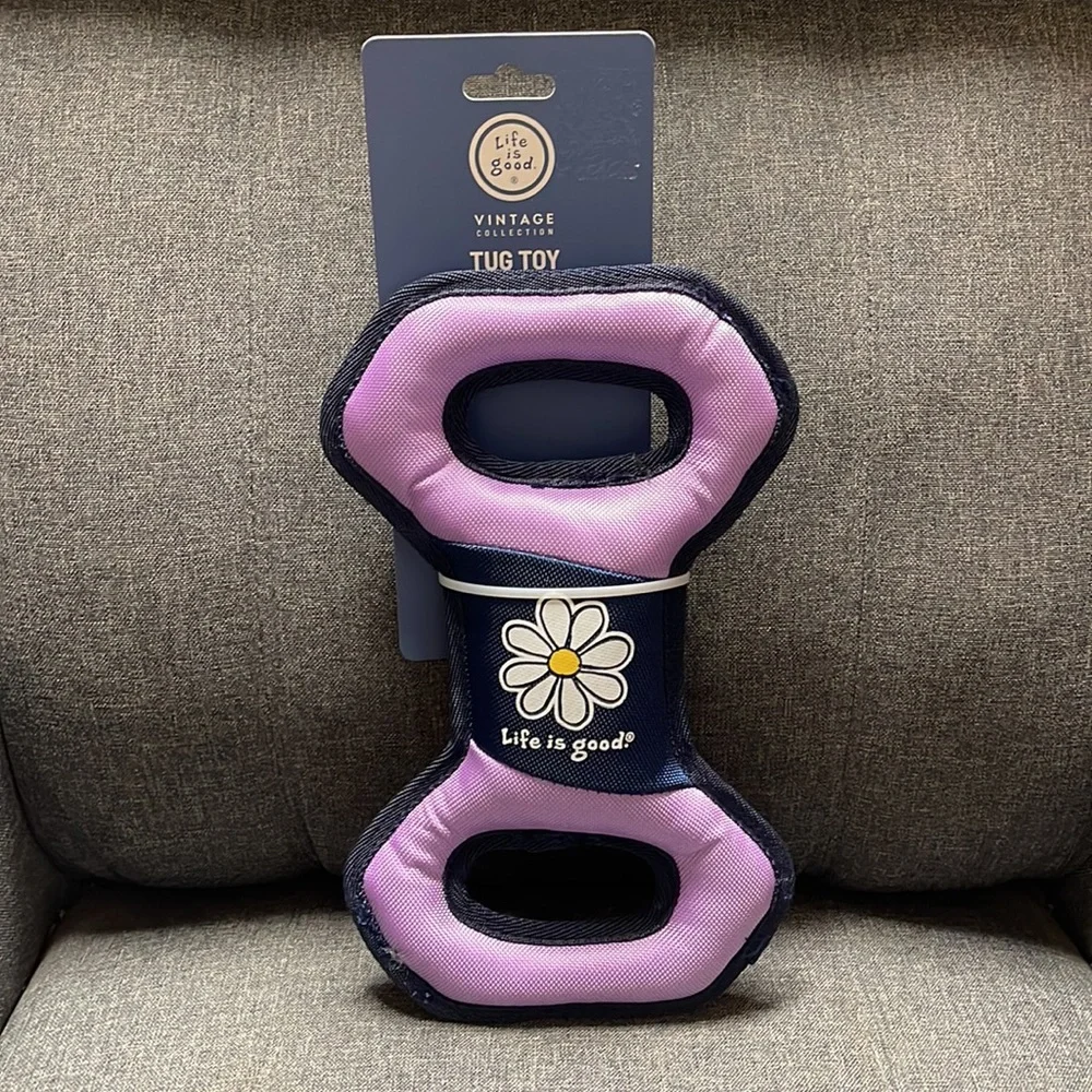 Life is Good Daisy Dog Tug Toy- Lilac Purple